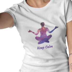 Women Round Neck Yoga White T-Shirt